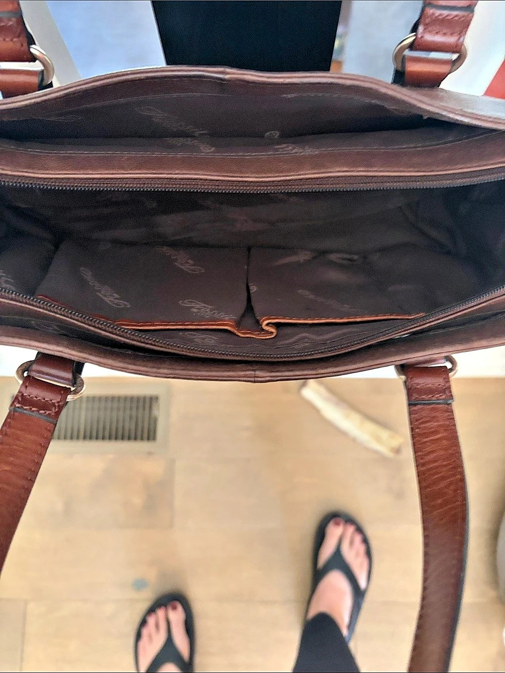 Vintage Fossil Brown Shoulder Bag - Picture 2 of 4